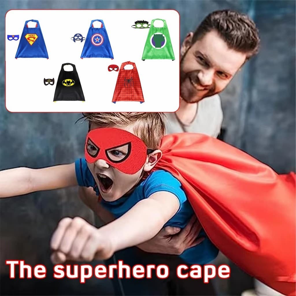 เสื้อคลุม superhero ชุดคอสเพลย์ฮีโร่สำหรับเด็ก 70*70ซม.แถมหน้ากาก ผ้าคลุมไหล่ รูปที่ 5
