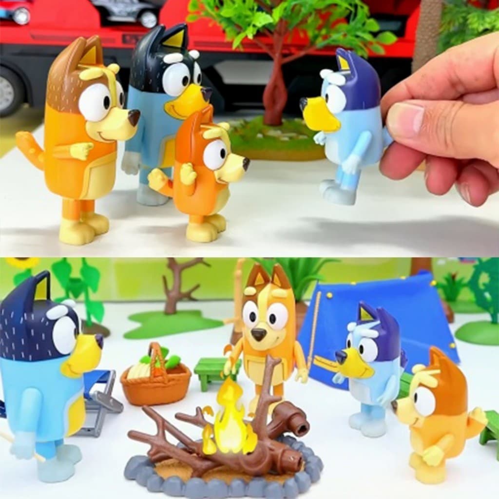 จัดส่งใน24ซม.ชุด8ตัว ครอบครัว Bluey ของเล่นฟิกเกอร์ PVC ของเล่นbluey toys โมเดล รูปที่ 8