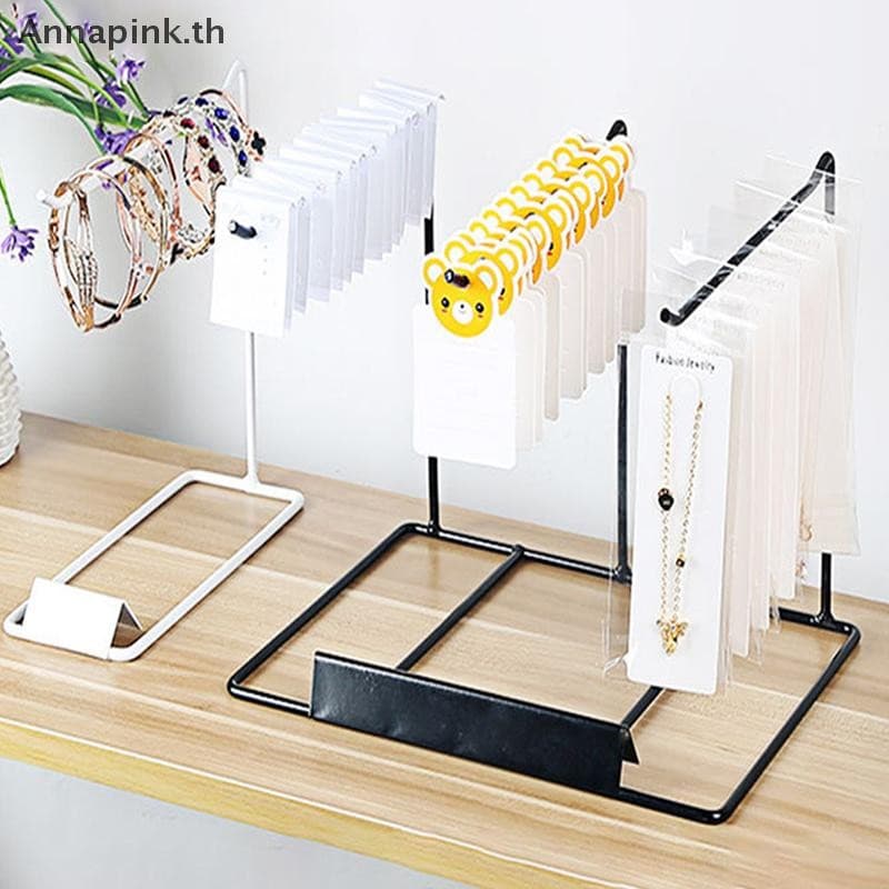 Annapink.th ชั้นวางเครื่องประดับเหล็กในครัวเรือนเดสก์ท็อปตกแต่งต่างหูสร้อยคอ Storage Headrope String ชั้นวางจัดระเบียบ EN รูปที่ 2