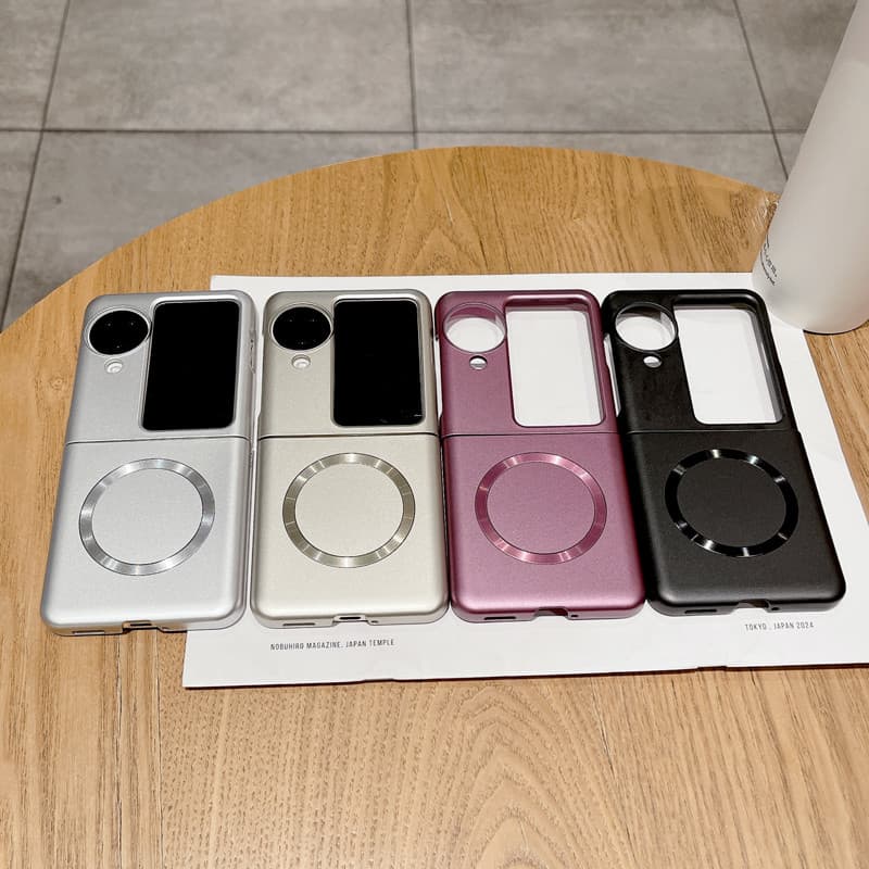 หรูหราบางเฉียบสีเมทัลลิคเคสโทรศัพท์สําหรับ ต่อต้าน ค้นหา N3 พลิก N2 พลิกแม่เหล็กชาร์จไร้สายเคลือบป้องกันลายนิ้วมือปกฮาร์ดพีซีเชลล์ รูปที่ 6