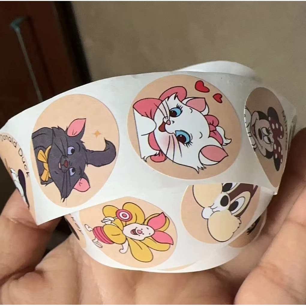 Disney Mickey Minnie Roll Stickers สติ๊กเกอร์ตกแต่งคู่มือเด็ก สติ๊กเกอร์ปิดผนึกรางวัล รูปที่ 4