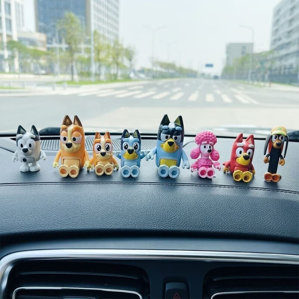 จัดส่งใน24ซม.ชุด8ตัว ครอบครัว Bluey ของเล่นฟิกเกอร์ PVC ของเล่นbluey toys โมเดล รูปที่ 7