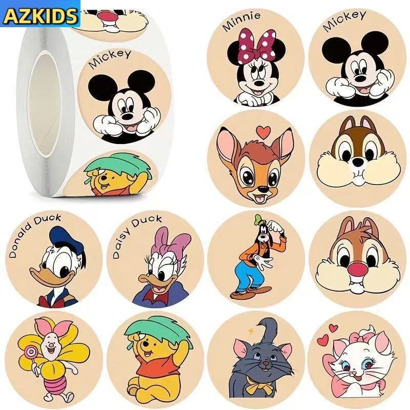 Disney Mickey Minnie Roll Stickers สติ๊กเกอร์ตกแต่งคู่มือเด็ก สติ๊กเกอร์ปิดผนึกรางวัล รูปที่ 1