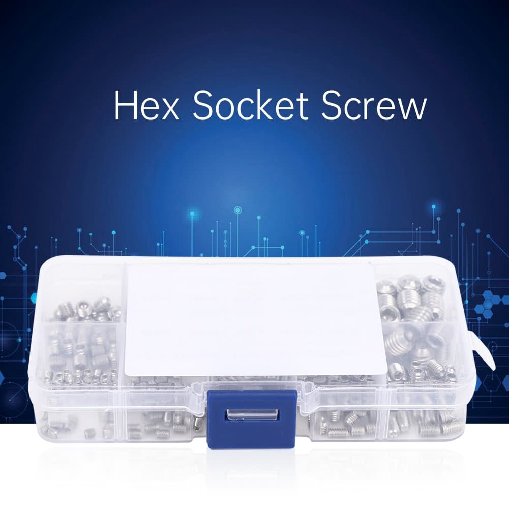 300 ชิ้นชุดชุด M3/M4 M5 M6 M8 Hex Socket Grub สกรู รูปที่ 7