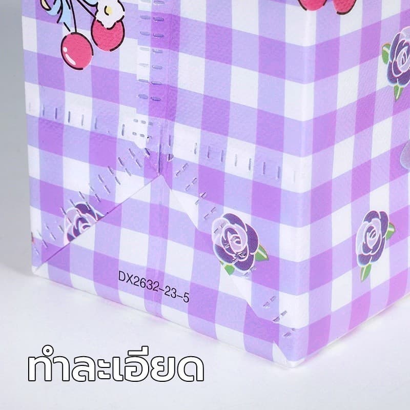 ถุงผ้าไม่ทอ 4 สี ลายการ์ตูน กระเป๋าถือ ถุงผ้าสปันบอนด์ หูหิ้ว พับได้ กันน้ำ แบบพกพาทนทาน รูปที่ 8