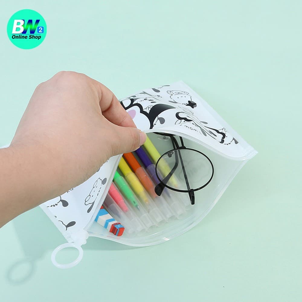 กระเป๋าซิปรูด ซองเครื่องเขียน กระเป๋าดินสอ ขนาด 17x21 cm รูปที่ 2