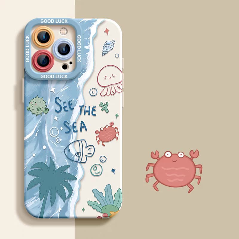 เคสไอโฟน13 สำหรับ iPhone 11 15 13 16 12 14 Pro Max 8 7 14 16 15 Plus XR XS X Max SE 2020 สร้อยข้อมือปลาทะเลสดใหม่แฟชั่น รูปที่ 8