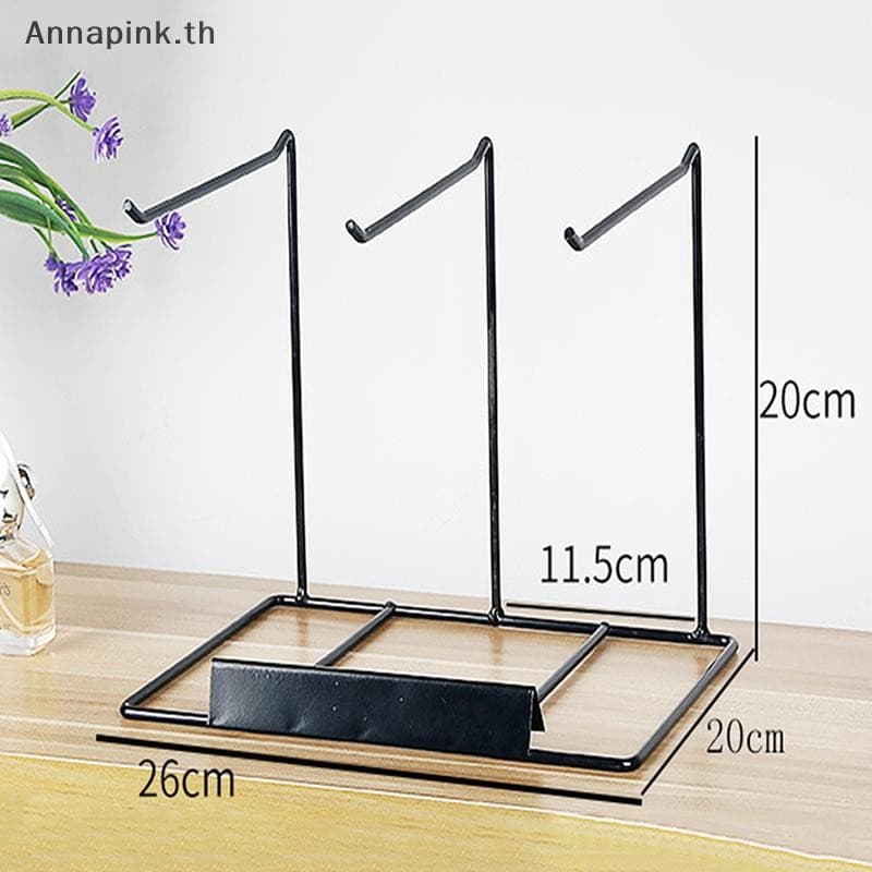 Annapink.th ชั้นวางเครื่องประดับเหล็กในครัวเรือนเดสก์ท็อปตกแต่งต่างหูสร้อยคอ Storage Headrope String ชั้นวางจัดระเบียบ EN รูปที่ 8