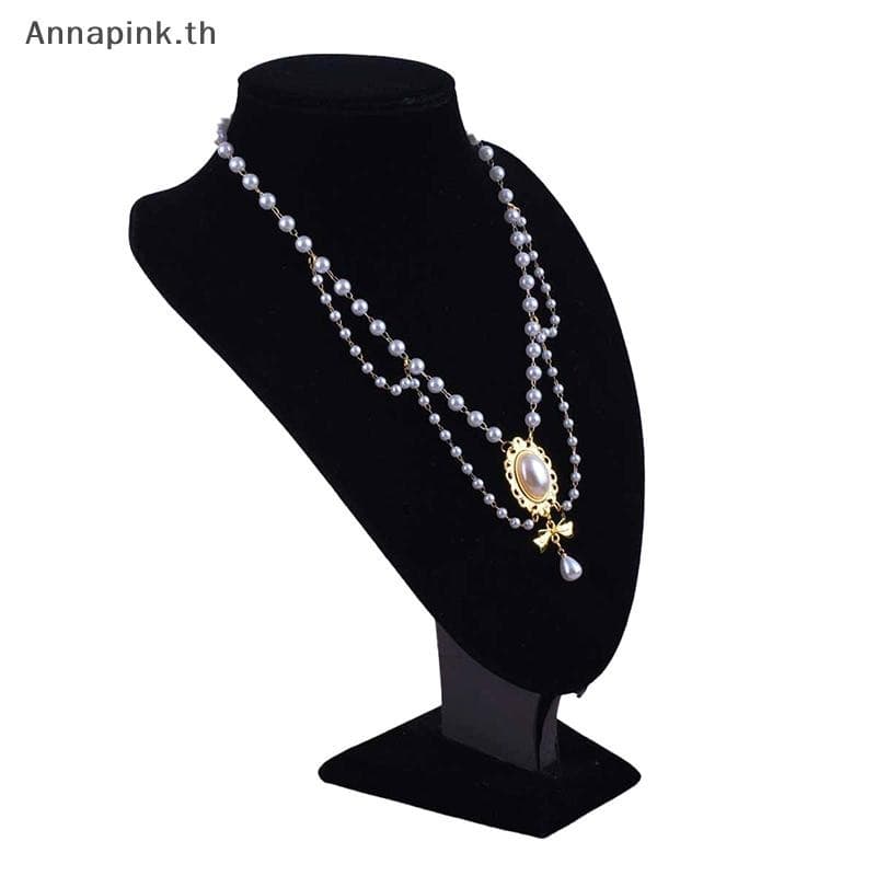 Annapink.th Multi-Layer White Pearl Clavicle สร้อยคออารมณ์ Elegant Baroque Pearl จี้สร้อยคอผู้หญิงเครื่องประดับงานแต่งงาน EN รูปที่ 9