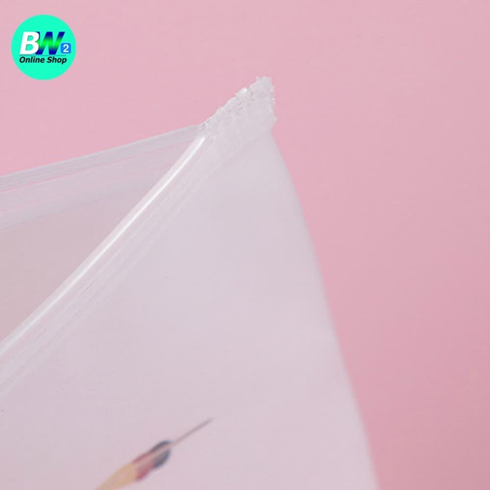 กระเป๋าซิปรูด ซองเครื่องเขียน กระเป๋าดินสอ ขนาด 17x21 cm รูปที่ 3