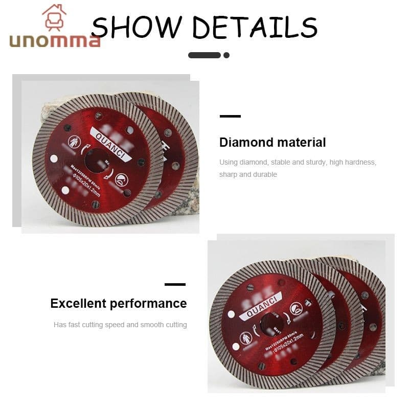 แผ่นตัด ใบตัดกระเบื้อง 2 in1 ใบตัดกระเบื้อง/ใบตัดเพชร/ใบตัดแกรนิตโต้ unomma รูปที่ 7
