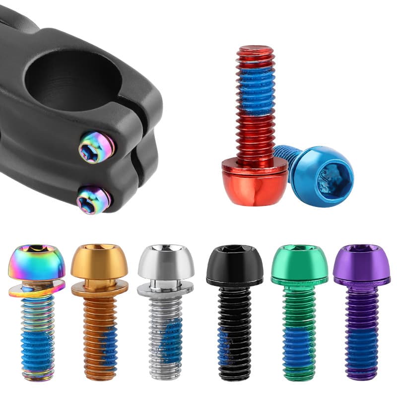 Muqzi 6 ชิ้น M6x17 มิลลิเมตรดิสก์เบรก Caliper Bolts จักรยาน Stem Bolt MTB Crank Arm สกรูเครื่องซักผ้าชิ้นส่วนจักรยาน รูปที่ 2