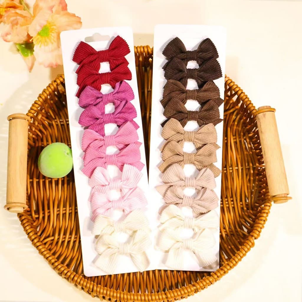 10ชิ้น/เซ็ต สีโบว์กิ๊บเด็กเจ้าหญิงกิ๊บสาวน่ารักผมหางม้าคลิปเด็กเครื่องประดับผม รูปที่ 6