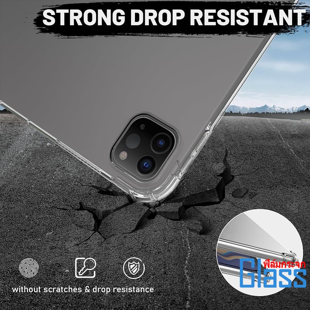 เคสใส กันกระแทก สำหรับ iPad 2/3Air 4/5/6 9.7 Pro 11 M4 2024 Gen 7/8/9/10 10.2/10.5 10.9 Mini 1/2/3/4/5/6 มีช่องใส่ปากกา รูปที่ 4