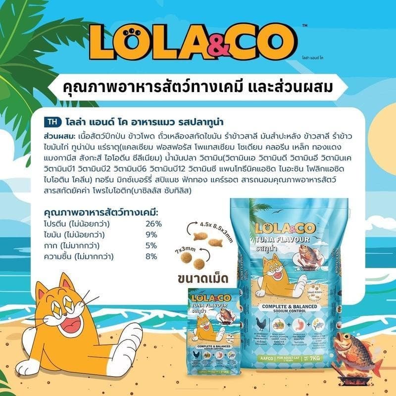 Lola&Co อาหารเม็ดแมว สำหรับแมวโต ปราศจากผลพลอยได้ อุดมด้วยผลไม้ 5 สี ดีต่อสุขภาพ ขนาด 1 kg รูปที่ 6