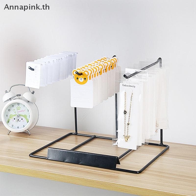 Annapink.th ชั้นวางเครื่องประดับเหล็กในครัวเรือนเดสก์ท็อปตกแต่งต่างหูสร้อยคอ Storage Headrope String ชั้นวางจัดระเบียบ EN รูปที่ 6