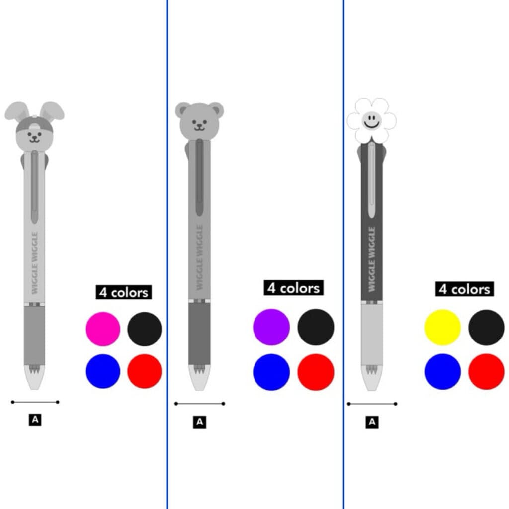 Wiggle Figure Multi 4color Ball Pen / ปากกาลูกลื่น วิกเกิ้ล ไส้ 4สี รูปที่ 2