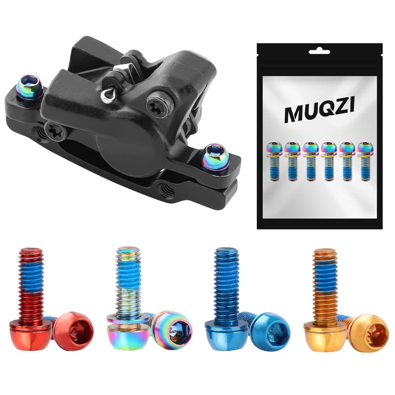 Muqzi 6 ชิ้น M6x17 มิลลิเมตรดิสก์เบรก Caliper Bolts จักรยาน Stem Bolt MTB Crank Arm สกรูเครื่องซักผ้าชิ้นส่วนจักรยาน รูปที่ 6