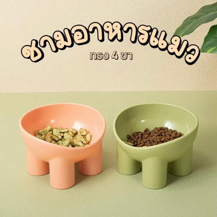 ชามอาหารสัตว์เลี้ยง แมว สุนัข ชามใส่อาหารสำหรับสัตว์เลี้ยง 15 องศา ป้องกันกระดูกสันหลังคอ CW28 รูปที่ 2