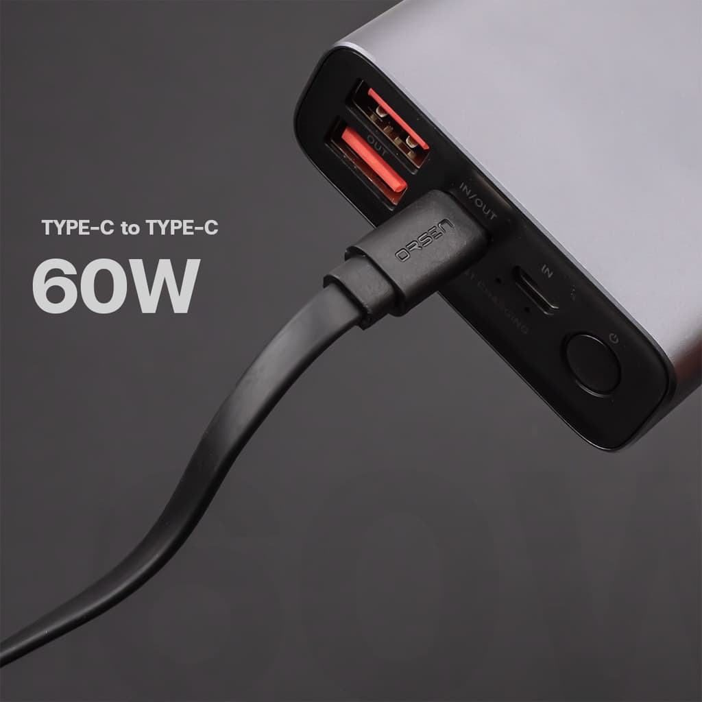 Orsen by Eloop AC01 CC01 สายชาร์จ USB Type C ชาร์จเร็ว 20W / 60W สายแบน สายสั้น 50ซม. PD QC2.0 รูปที่ 5
