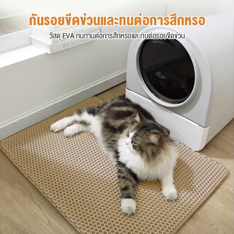 120*70CMแผ่นดักทรายแมว 2 ชั้น EVAพรม 2 ชั้น ช่วยดัก ทรายแมว ที่ติดตามเท้า Cat Litter Mat พรมดักทรายแมว ทรายแมว รูปที่ 6
