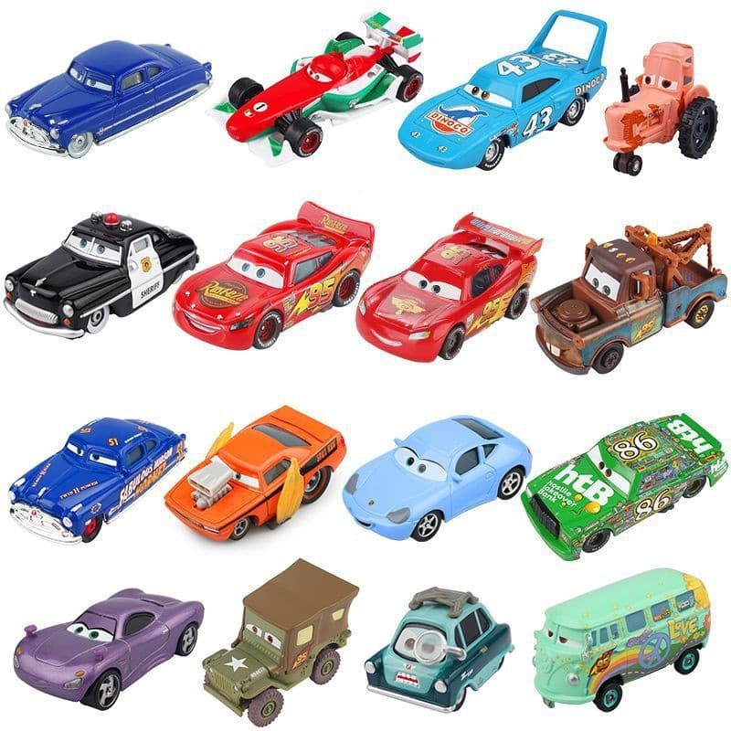 Disney Pixar Cars ของเล่น Lightning McQueen Mater Jackson Storm Sally Ramone 1:55 โลหะผสมDiecast Gliding รถเด็กของขวัญคอลเลกชัน รูปที่ 2