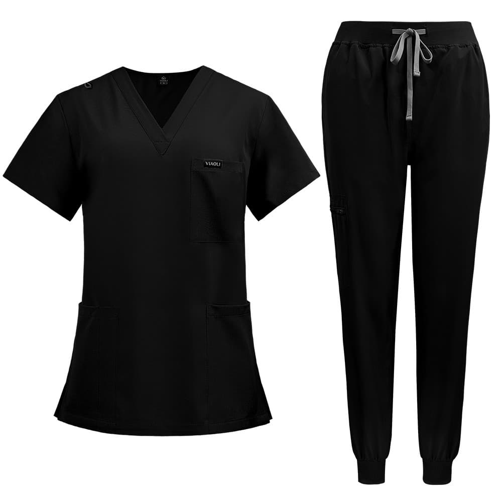 Niaahinn เสื้อ + กางเกงNew Scrub ชุดแฟชั่น Unisex ผู้ชายและผู้หญิง Quick-Drying พยาบาลหมอสัตว์เลี้ยงโรงพยาบาลเสื้อผ้าทํางาน รูปที่ 8