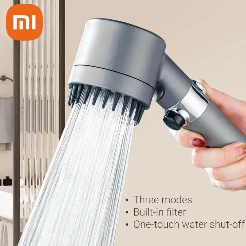 Xiaomi Mijia หัวฝักบัวแรงดันสูงกรอง 3 โหมดปรับประหยัดน้ํา One-key หยุดน้ํานวด Nozzel ห้องน้ํา รูปที่ 1