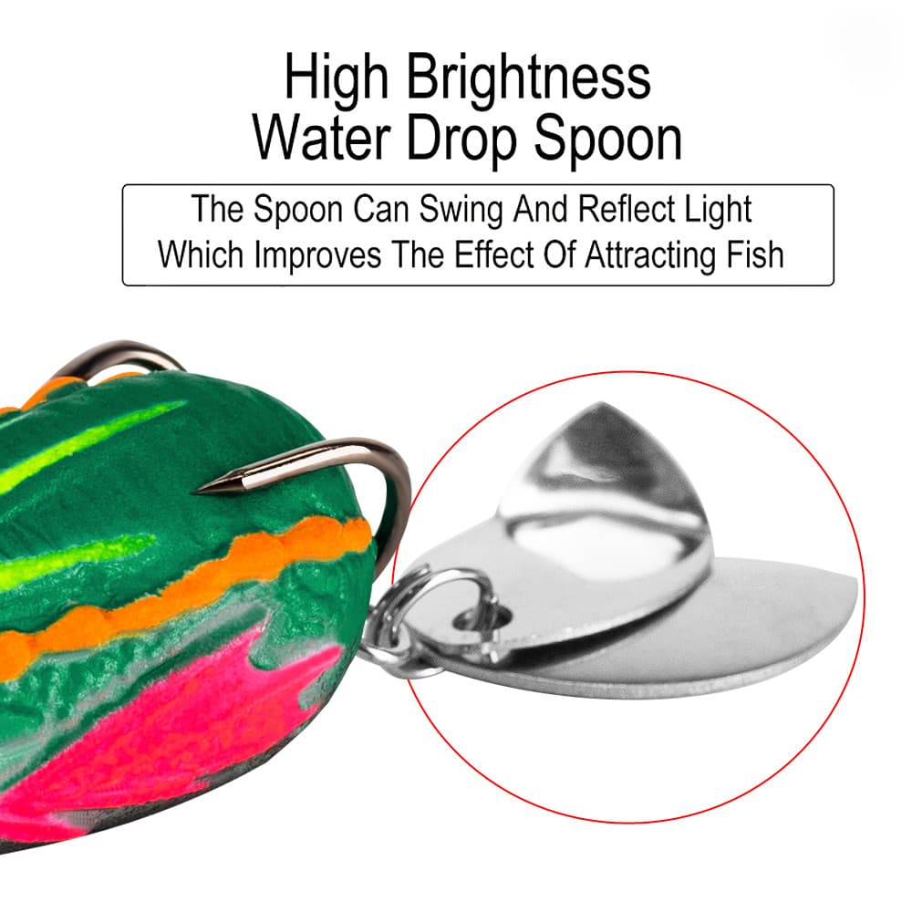 สีสัน Joker Frog Lure 3 ซม./4g เหยื่อพลาสติกอ่อน Dual Bright Sequins และตะขอคู่ประดิษฐ์ Ray กบ Lure น้ําด้านบนสําหรับ Bass Snakehead รูปที่ 6