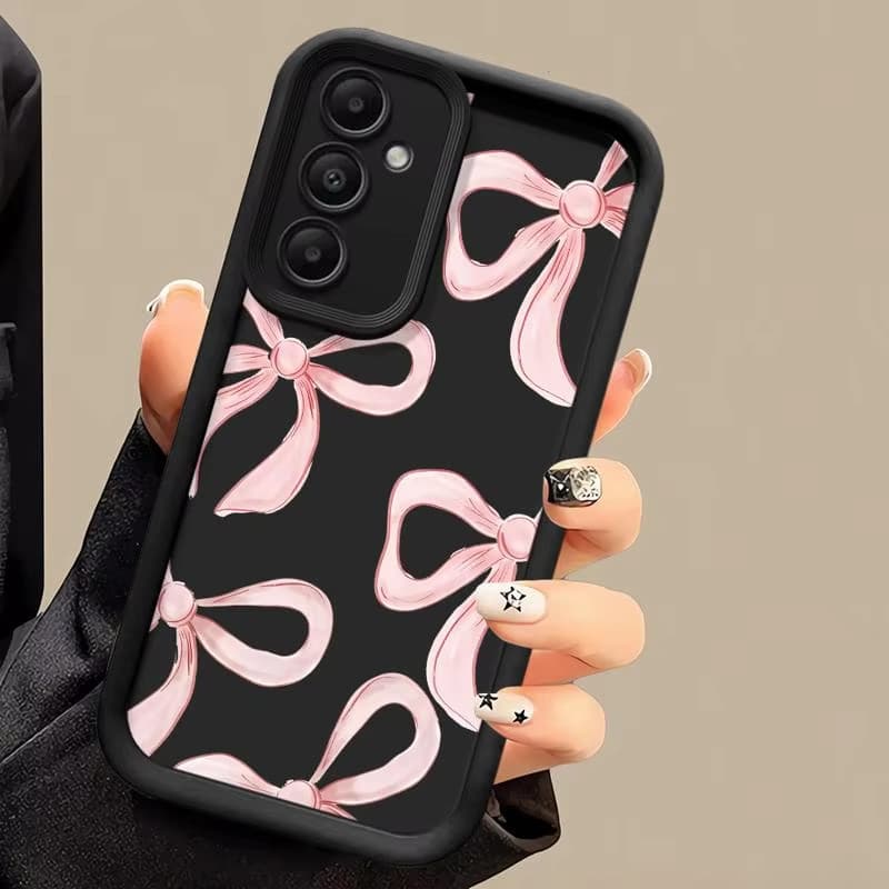 เคส For Samsung A06 A16 A54 A55 A05 A05S A15 A35 A53 A52 A12 A56 A32 A13 A14 A36 A26 เคสซิลิโคนอ่อนนุ่ม ลายโบว์สีชมพู รูปที่ 6