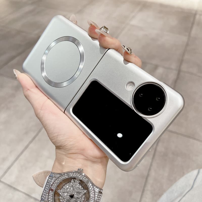 หรูหราบางเฉียบสีเมทัลลิคเคสโทรศัพท์สําหรับ ต่อต้าน ค้นหา N3 พลิก N2 พลิกแม่เหล็กชาร์จไร้สายเคลือบป้องกันลายนิ้วมือปกฮาร์ดพีซีเชลล์ รูปที่ 8