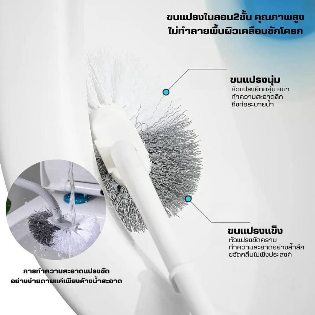 แปรงขัดห้องน้ำ ทำความสะอาดพื้น ชักโครก ที่ขัดห้องน้ำ ด้ามพลาสติกPP อุปกรณ์ทำความสะอาด รูปที่ 9