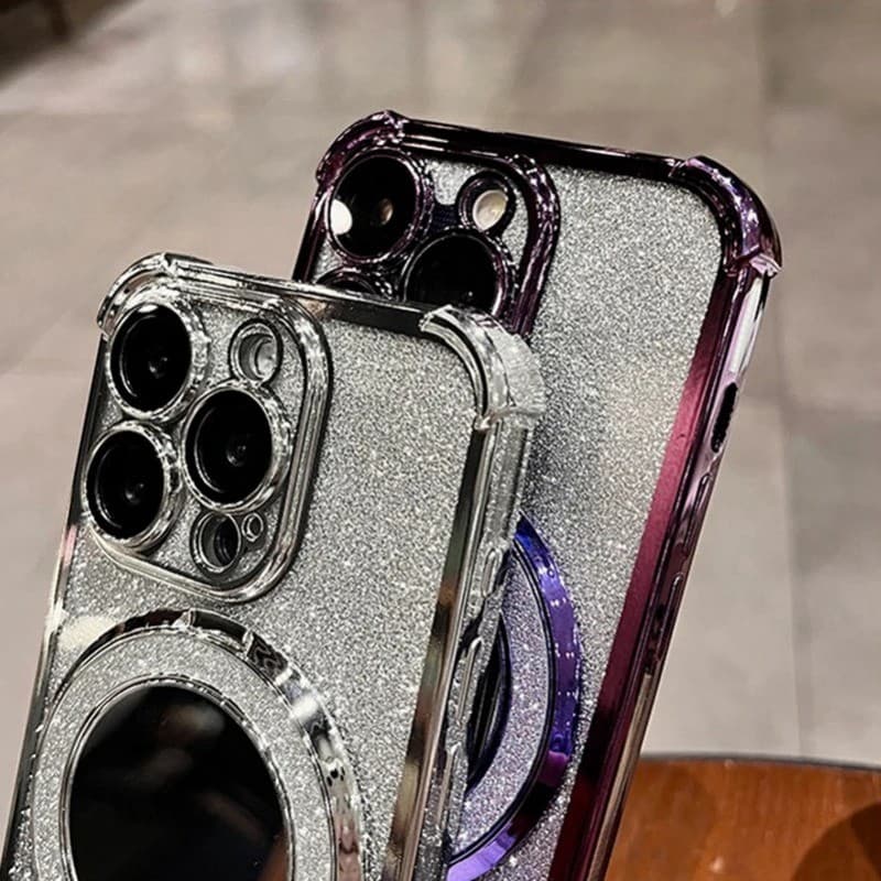 เคส Redmi A5 POCO C71 ใหม่Gradient Glitterปลอกพร้อมกระจกแต่งหน้าที่วางขาตั้งแม่เหล็กXiaomi POCO C71 Redmi A 5 เลนส์ป้องกันพร้อมวงเล็บเชือกเส้นเล็กฝาครอบโทรศัพท์กันกระแทก รูปที่ 5