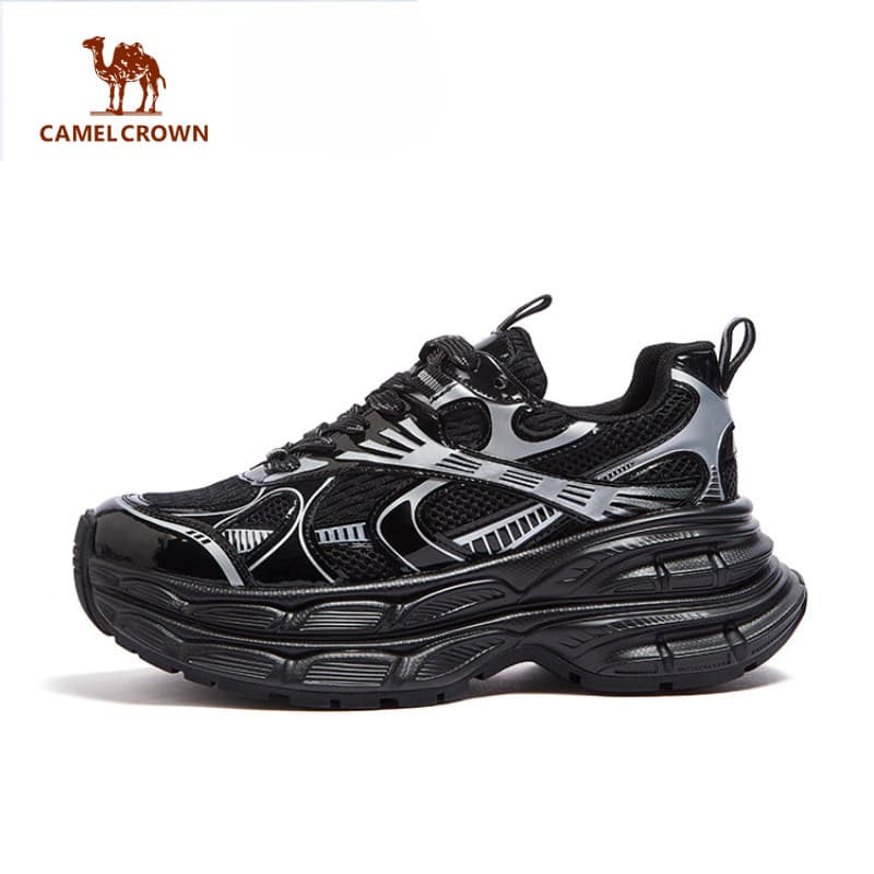 CAMEL CROWN รองเท้าผ้าใบย้อนยุคสําหรับผู้ชายรองเท้าลําลองเพิ่มความสูงพื้นหนา รูปที่ 1