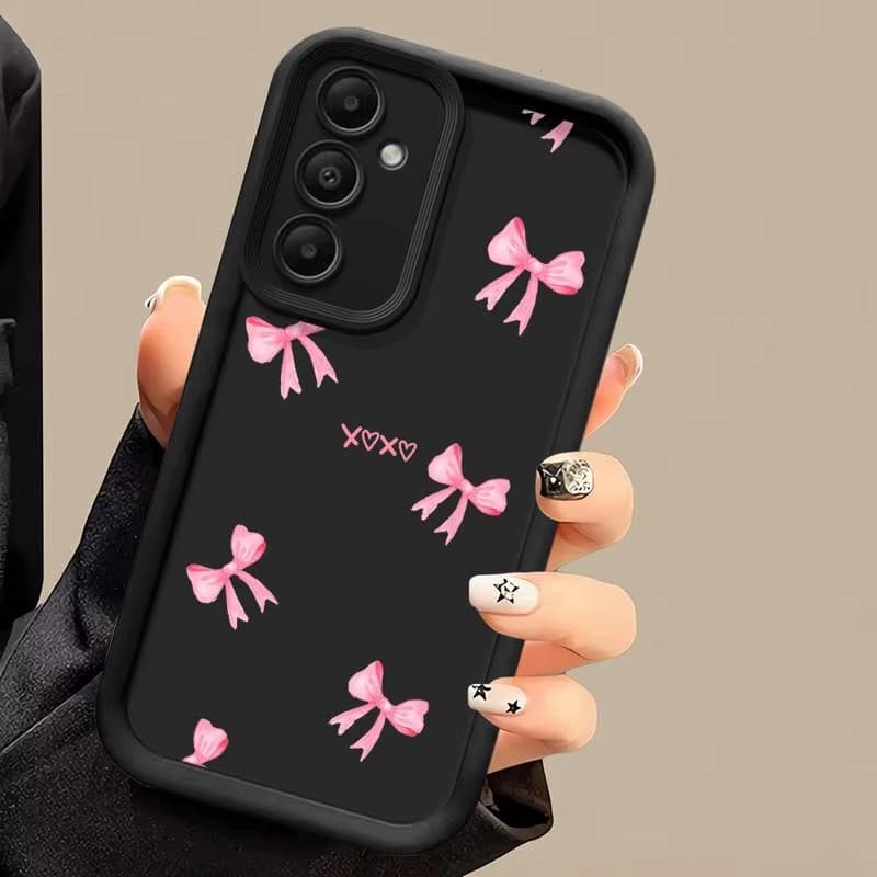 เคส For Samsung A06 A16 A54 A55 A05 A05S A15 A35 A53 A52 A12 A56 A32 A13 A14 A36 A26 เคสซิลิโคนอ่อนนุ่ม ลายโบว์สีชมพู รูปที่ 7