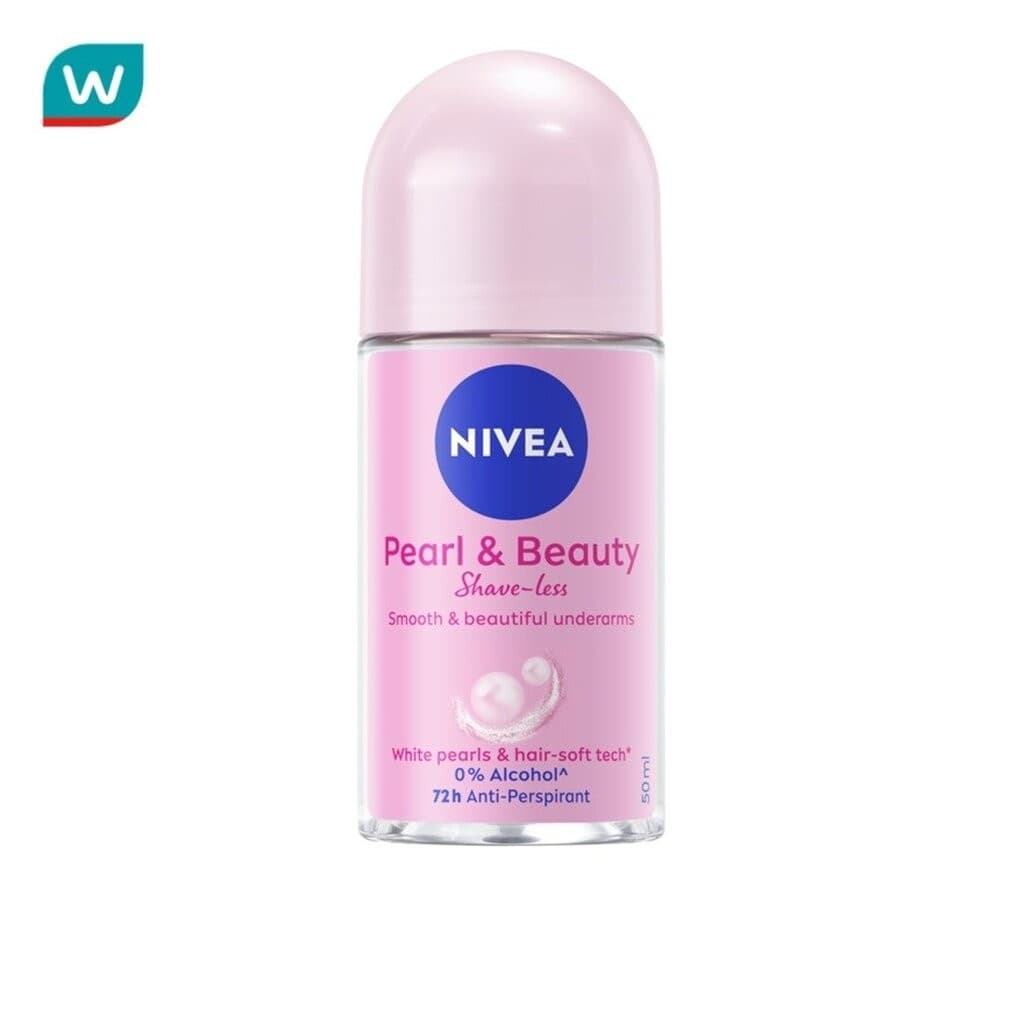 Nivea นีเวีย โรลออน เพิรล์ แอนด์ บิวตี้ เชฟ เลส 50 มล. โรลออนลดเหงื่อ ระงับกลิ่นกาย รูปที่ 1