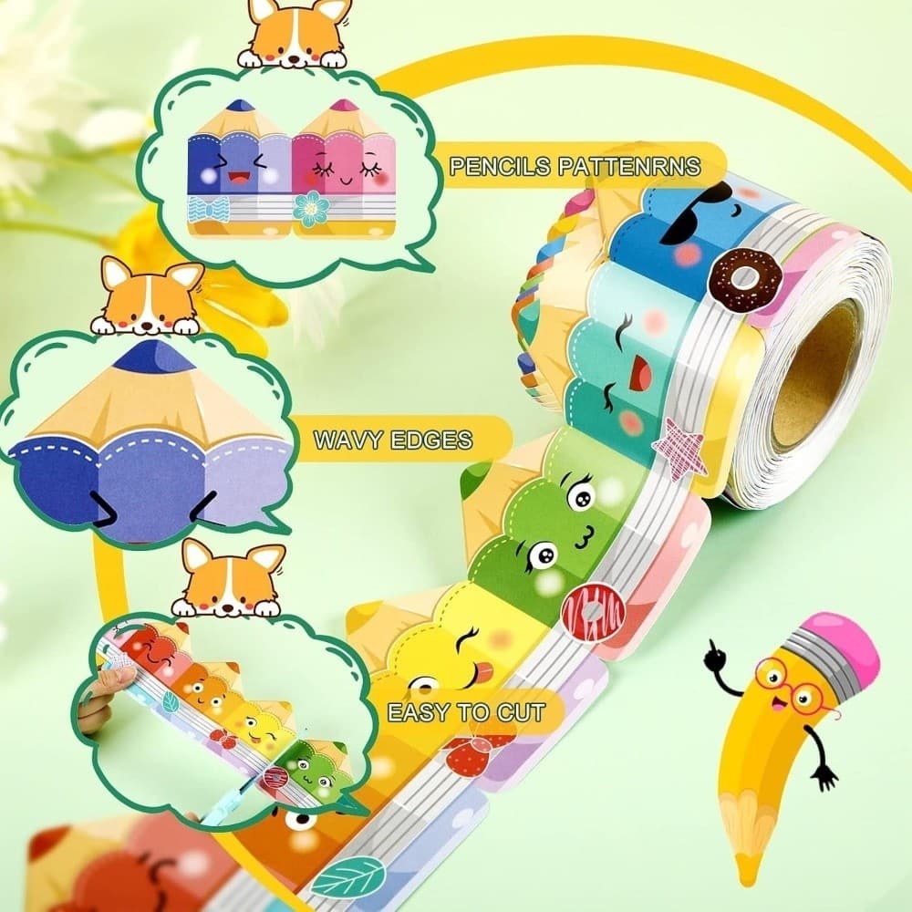 DORAEZY กระดานดํา Bulletin Board Border, Self กาวกระดาษขอบ, DIY 7 ซม.Border ห้องเรียนตกแต่งงานฝีมือทําด้วยมือ รูปที่ 9