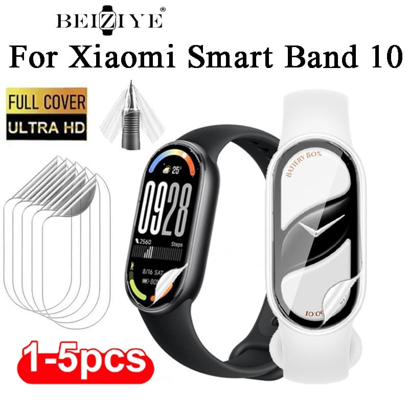 ฟิล์มไฮโดรเจลสําหรับ Xiaomi Smart Band 10 ฟิล์มกันรอยหน้าจอสําหรับ Xiaomi Band10 Clear Cover Films รูปที่ 1