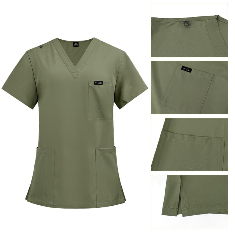 Niaahinn เสื้อ + กางเกงNew Scrub ชุดแฟชั่น Unisex ผู้ชายและผู้หญิง Quick-Drying พยาบาลหมอสัตว์เลี้ยงโรงพยาบาลเสื้อผ้าทํางาน รูปที่ 3