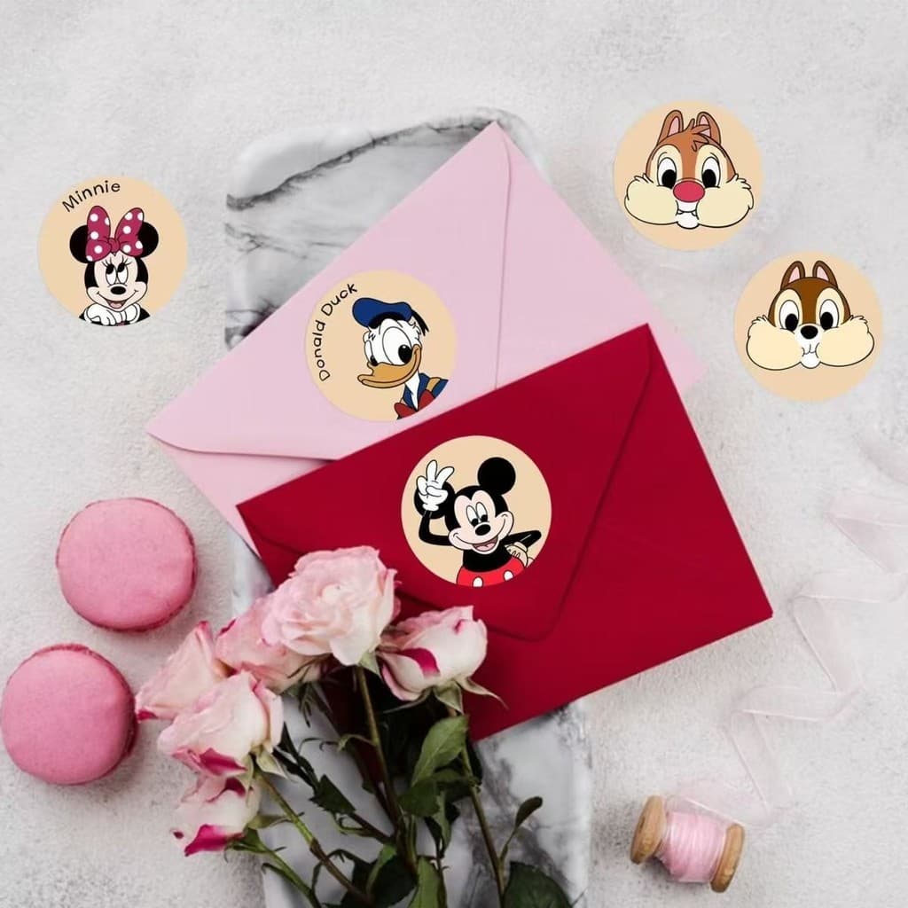 Disney Mickey Minnie Roll Stickers สติ๊กเกอร์ตกแต่งคู่มือเด็ก สติ๊กเกอร์ปิดผนึกรางวัล รูปที่ 5