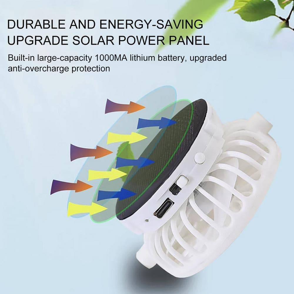 หมวกพัดลมพลังงานแสงอาทิตย์สำหรับฤดูร้อน ชาร์จอุปกรณ์ด้วย USB ป้องกัน UV ระบายอากาศได้ดี เหมาะสำหรับกิจกรรมกลางแจ้งและขี่จักรยาน รูปที่ 6