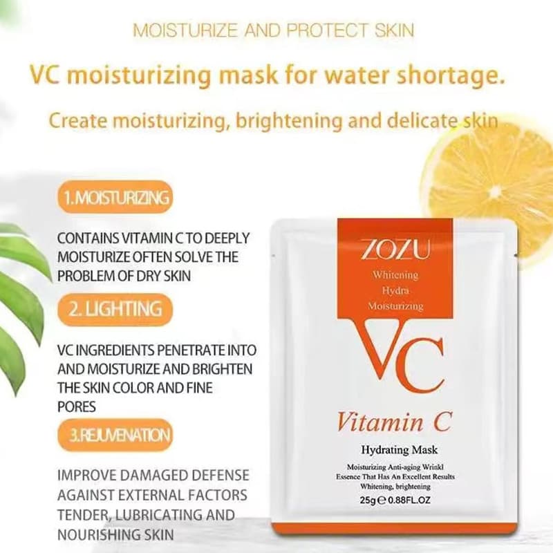 HOT มาร์คหน้า วิตามิน VC Mask มาส์กวิตามินซี หน้าขาวกระจ่างสดใส หน้าเนียนนุ่มชุ่มชื้น ปรับผิวให้ขาวมากยิ่งขึ้น รูปที่ 2