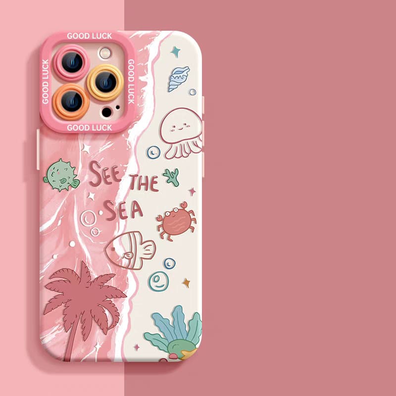 เคสไอโฟน13 สำหรับ iPhone 11 15 13 16 12 14 Pro Max 8 7 14 16 15 Plus XR XS X Max SE 2020 สร้อยข้อมือปลาทะเลสดใหม่แฟชั่น รูปที่ 7