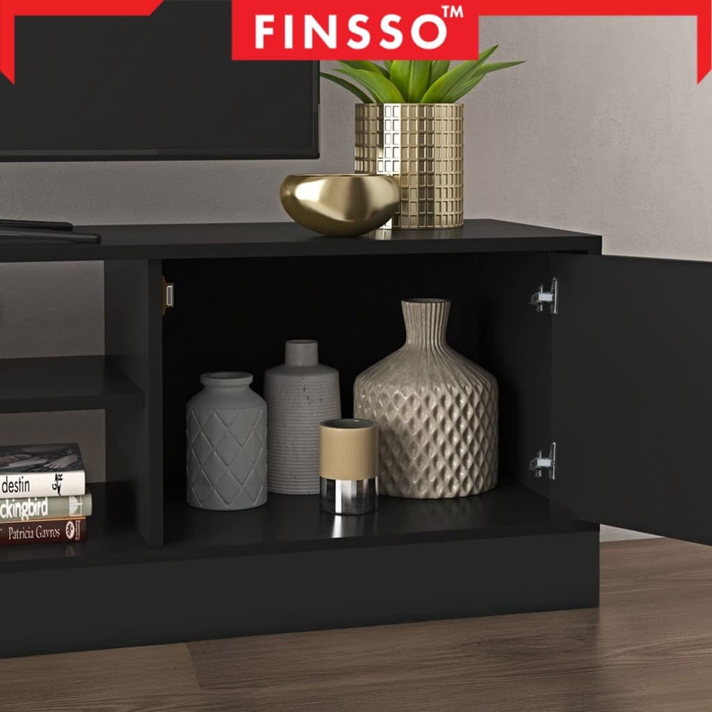 สินค้ามาใหม่ FINSSO: ชั้นวางทีวี ตู้ทีวี สไตล์ Minimal เรียบหรู เหมาะสำหรับห้องนั่งเล่น Rattan TV Cabinet รูปที่ 9