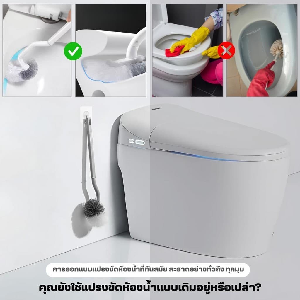 แปรงขัดห้องน้ำ ทำความสะอาดพื้น ชักโครก ที่ขัดห้องน้ำ ด้ามพลาสติกPP อุปกรณ์ทำความสะอาด รูปที่ 4