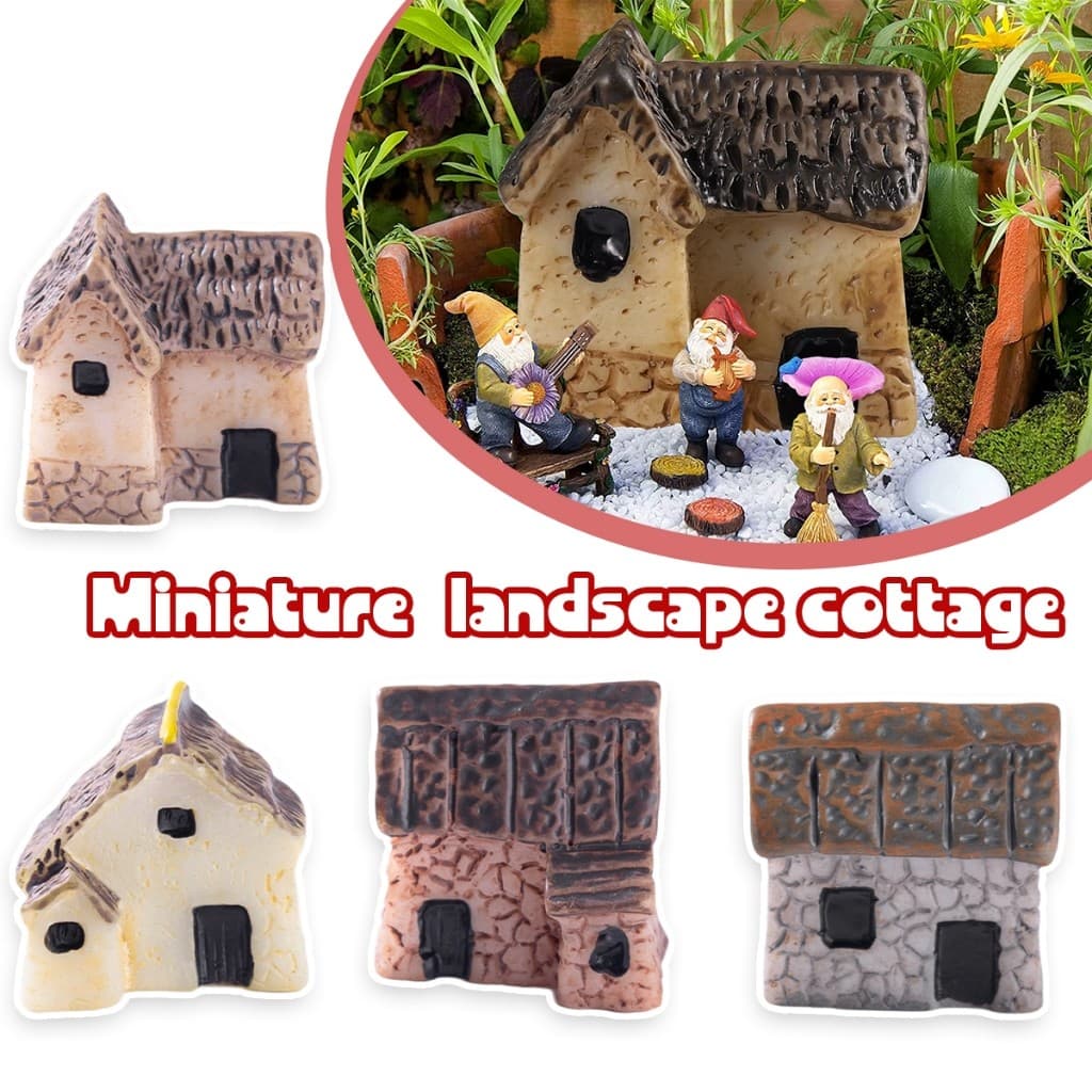 4ชิ้น โมเดลบ้านจิ๋ว เรซิ่น เครื่องประดับสวนบอนไซ ตกแต่งสวน DIY ขนาดเล็ก รูปที่ 6