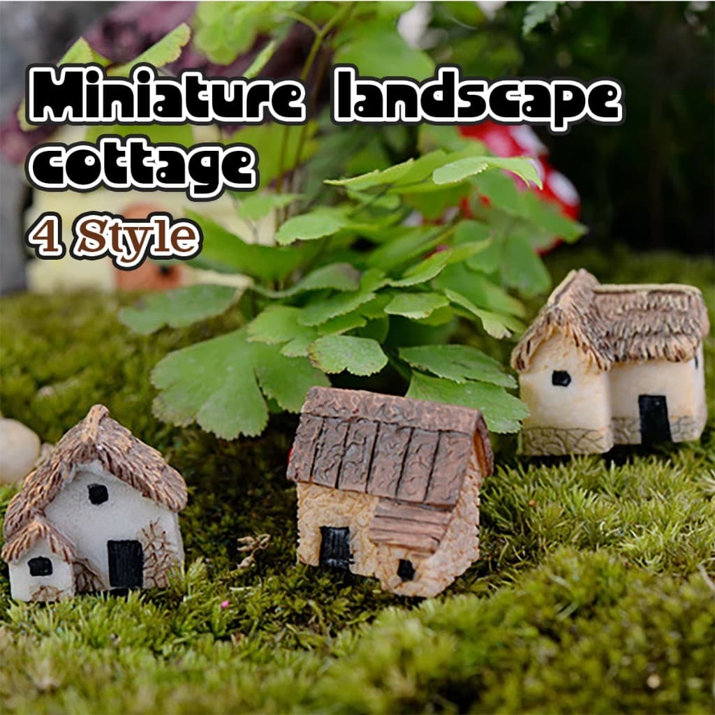 4ชิ้น โมเดลบ้านจิ๋ว เรซิ่น เครื่องประดับสวนบอนไซ ตกแต่งสวน DIY ขนาดเล็ก รูปที่ 5
