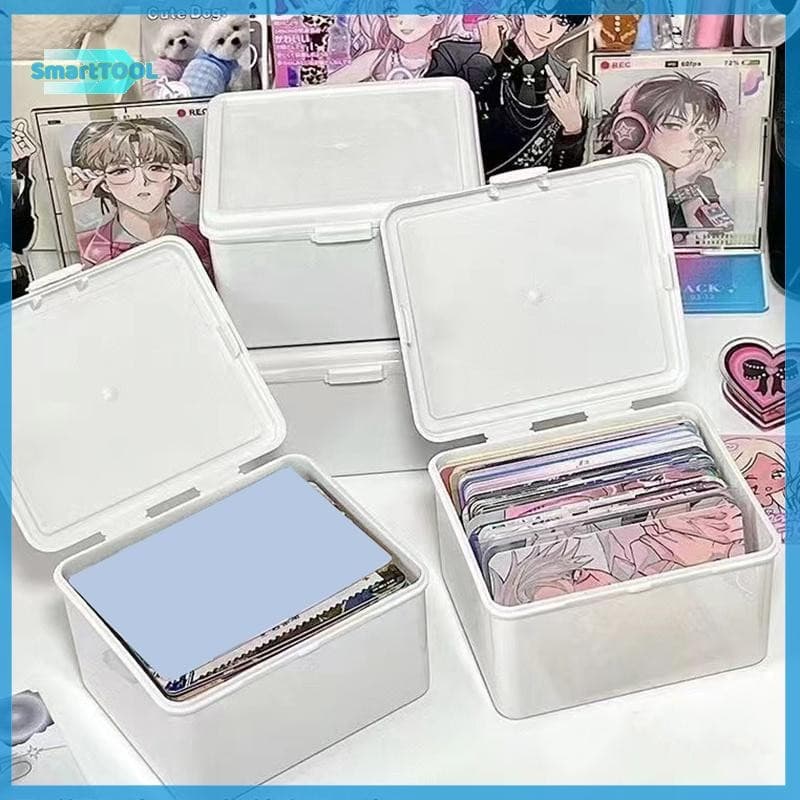 UTZN> กล่องเก็บของโปร่งใสเกาหลีการ์ด Photocard กล่องเก็บของ Photo Card Organizer Classification Flip Box ใหม่ รูปที่ 1