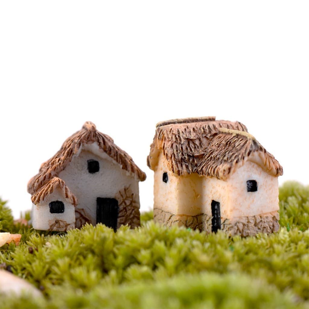 4ชิ้น โมเดลบ้านจิ๋ว เรซิ่น เครื่องประดับสวนบอนไซ ตกแต่งสวน DIY ขนาดเล็ก รูปที่ 7