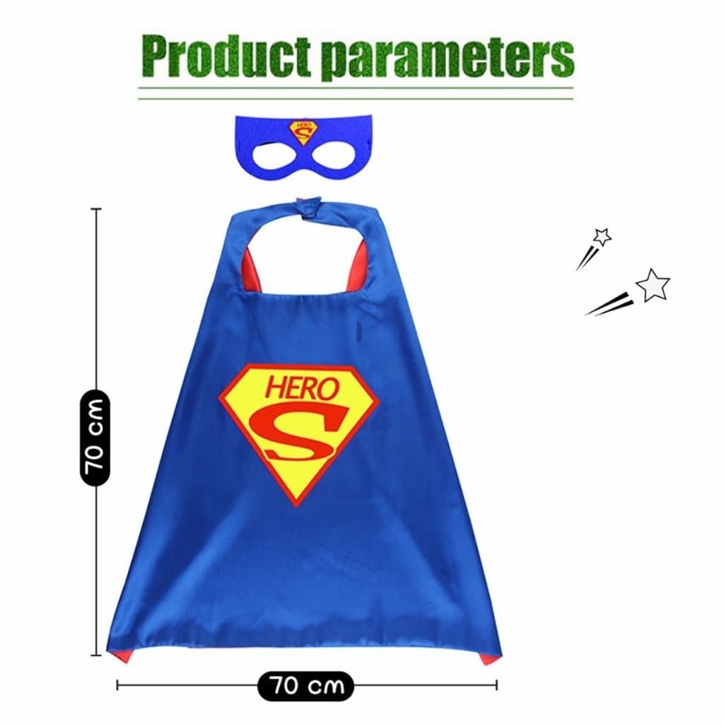 เสื้อคลุม superhero ชุดคอสเพลย์ฮีโร่สำหรับเด็ก 70*70ซม.แถมหน้ากาก ผ้าคลุมไหล่ รูปที่ 2